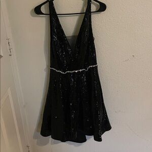B Darlin Black Sequin Mini Dress